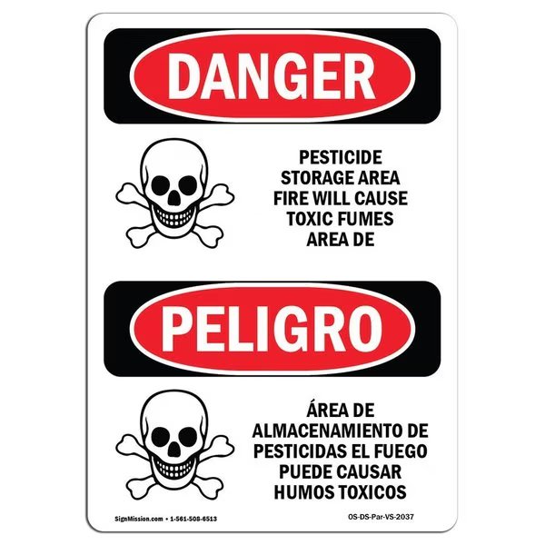 Safety Sign, OSHA Danger, 10